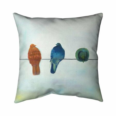 BEGIN HOME DECOR 26 x 26 in. Perched Abstract Birds-Double Sided Print Indoor Pillow 5541-2626-AN481